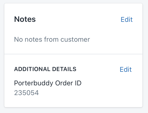 Shopify: Display Porterbuddy-order-id