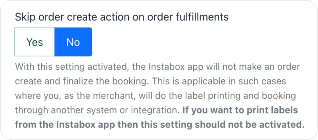 Instabox Shopify fulfillment settings